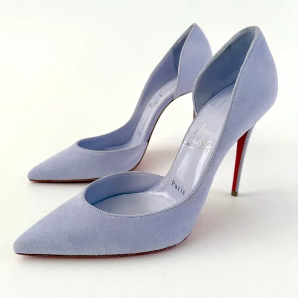 CHRISTIAN LOUBOUTIN | Iriza 100 Lilac Skylight Suede d’Orsay Pumps EU 39.5 - Picture 2 of 15